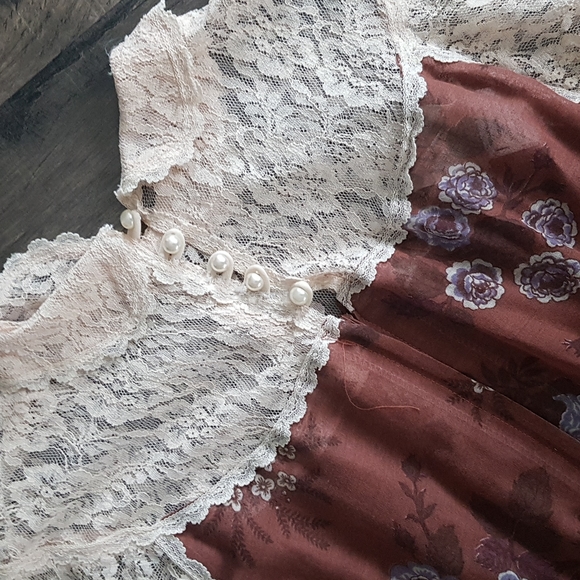 Vintage Gunne Sax Prairie floral lace midi dress,7 - Picture 10 of 11